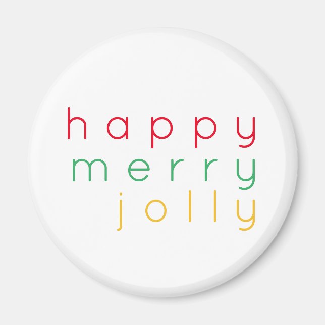 Imán FELIZ MERRY JOLLY Round Magnet (Frente)