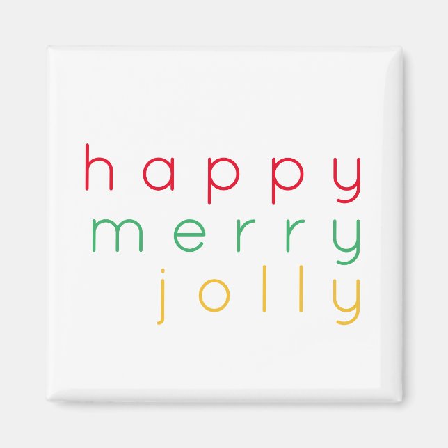 Imán FELIZ MERRY JOLLY Square Magnet (Frente)