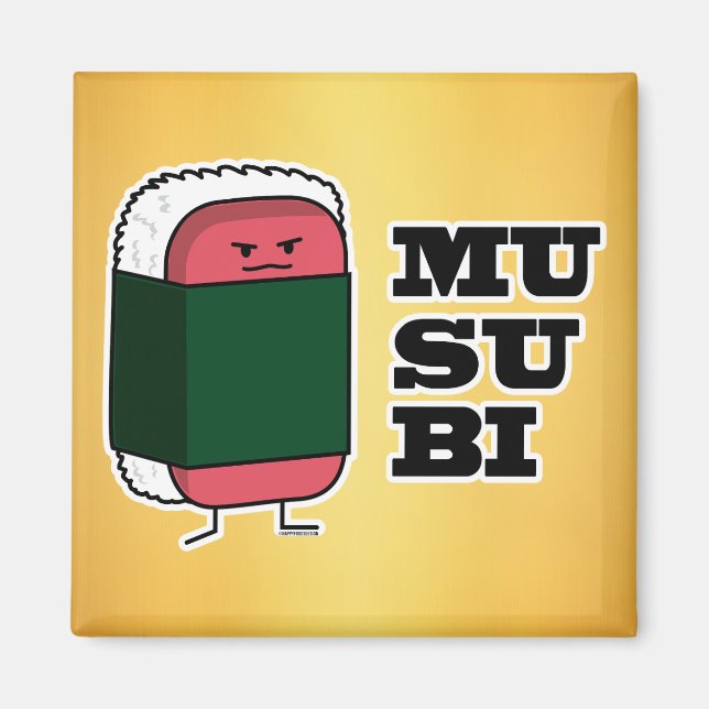 Imán Feliz Musubi Sushi Nori en Hawái (Frente)