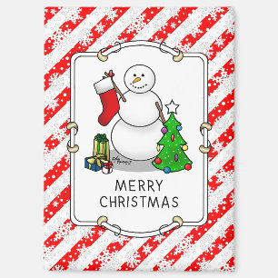 Imán Feliz Navidad 2 Árbol reaccionando a Snowman