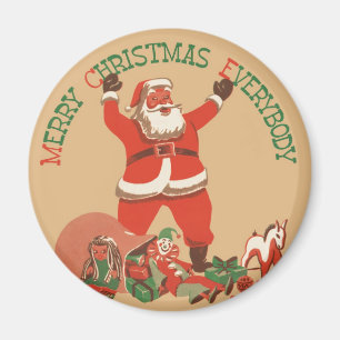 Imán ¡Feliz Navidad a Todos! Santa Claus Vintage