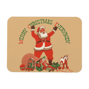 Imán ¡Feliz Navidad a Todos! Santa Claus Vintage