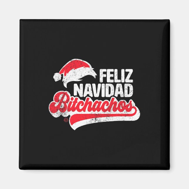 Imán Feliz Navidad Achos Divertido Papá Noel Navidad Es (Frente)