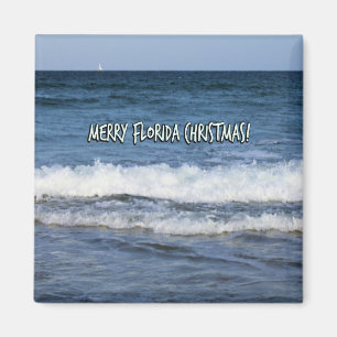 Imán Feliz Navidad al Estilo Florida Sobre el Océano Az