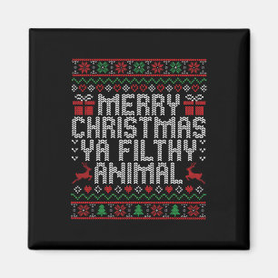 Imán Feliz Navidad Animal Filthy Ya Xmas Familia Pajam