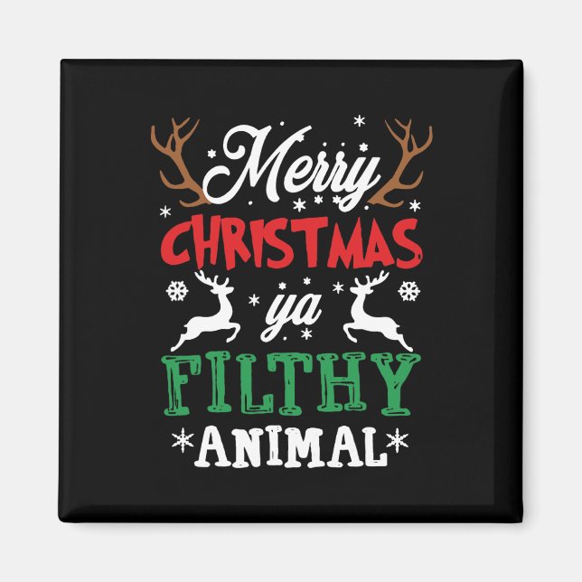 Imán Feliz Navidad Animal Filthy Ya Xmas Pajama (Frente)