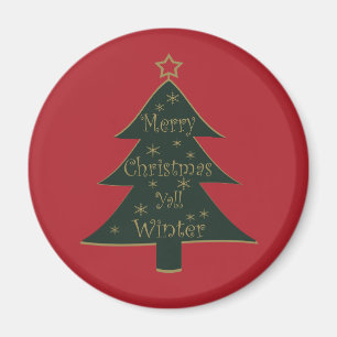 Imán Feliz Navidad árbol de pino decorado