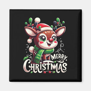 Imán Feliz Navidad Árbol de renos ilumina familia de Na