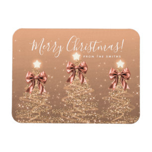 Imán Feliz Navidad Árboles de Navidad en Oro Rosa Salud
