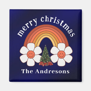 Imán Feliz Navidad Arcoiris personalizado