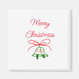 Imán Feliz Navidad arcos rojos con campanas de jingle v