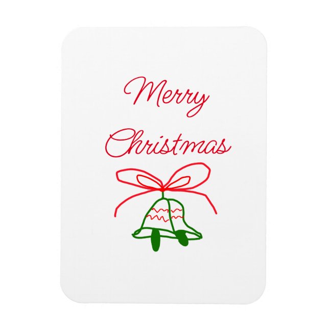 Imán Feliz Navidad arcos rojos con campanas de jingle v (Vertical)