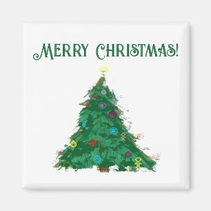 Imán Feliz Navidad Arte Moderno Árbol pequeño
