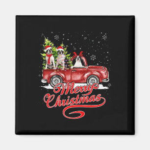 Imán Feliz Navidad Boston Terrier Perro Santa Reindeer