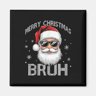 Imán Feliz Navidad Bruh Funny Santa Claus Retro Hombres