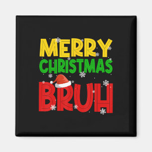 Imán Feliz Navidad Bruh Nochebuena Santa Claus Nieve Fl