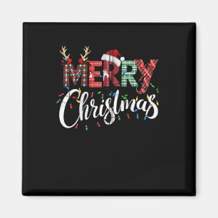 Imán Feliz Navidad Búfalo Negro Y Blanco Para