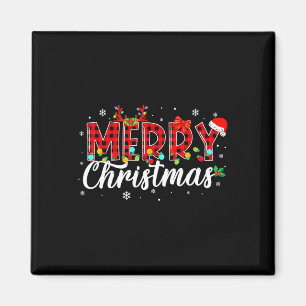 Imán Feliz Navidad Búfalo Plactado Red Santa Family Mat