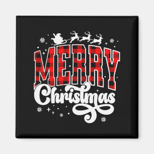 Imán Feliz Navidad Buffalo Cuadro Rojo Santa Familia Xm