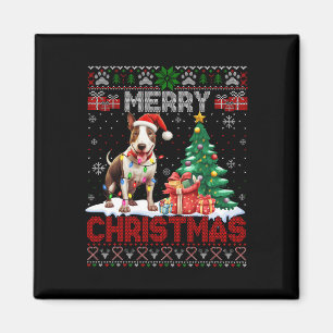 Imán Feliz Navidad Bull Terrier Perro Amantes de Nocheb
