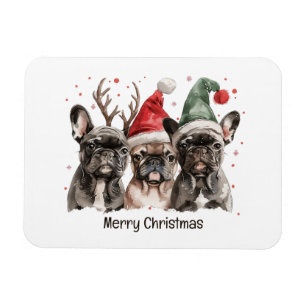 Imán Feliz Navidad Bulldog francés Perros renos