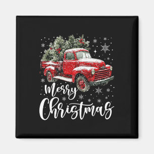 Imán Feliz Navidad Camioneta Roja Familia Pareo Navidad