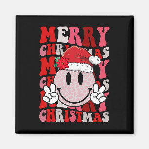 Imán Feliz Navidad Cara Sonriente Sombrero de Santa Cla