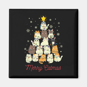 Imán Feliz Navidad Cat Árbol de Navidad Gato Amante