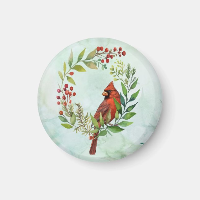 Imán Feliz Navidad Clásico Cardenal  (Frente)