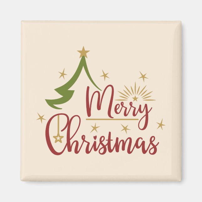 Imán Feliz Navidad con árbol (Frente)