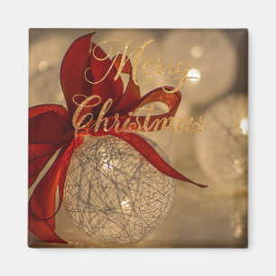 Imán Feliz navidad con bolas de luz