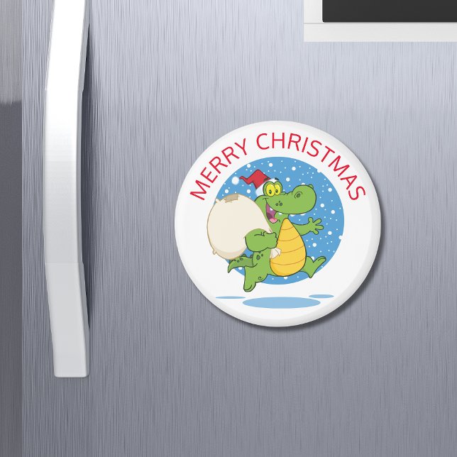 Imán Feliz Navidad Crocodile Santa | Vacaciones (Subido por el creador)