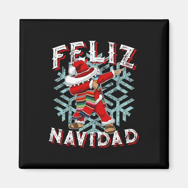 Imán Feliz Navidad Dabbing Navidad Sombrero (Frente)