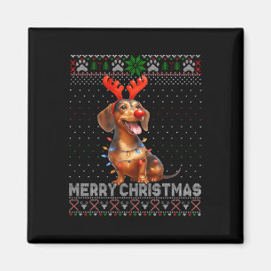 Imán Feliz Navidad Dachshund Dog Lover Navidades feos
