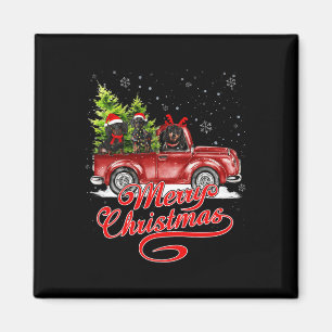 Imán Feliz Navidad Dachshund Dog Lover Santa Reindeer