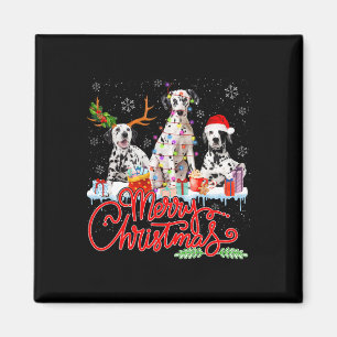 Imán Feliz Navidad Dalmacia perros Santa Lugh reno