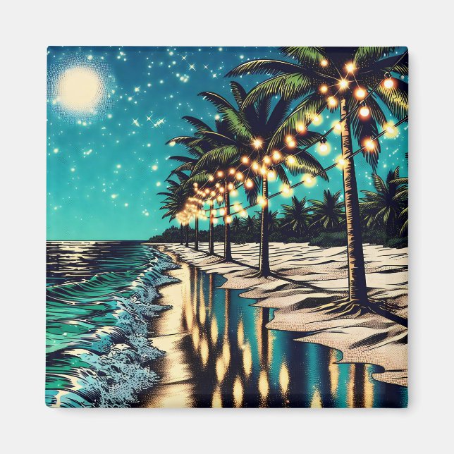 Imán Feliz Navidad de los pájaros de nieve de los Estad (Frente)