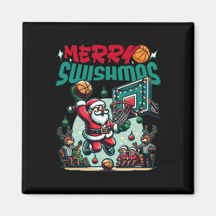 Imán Feliz Navidad de Swishmas Navidad Funny el básquet