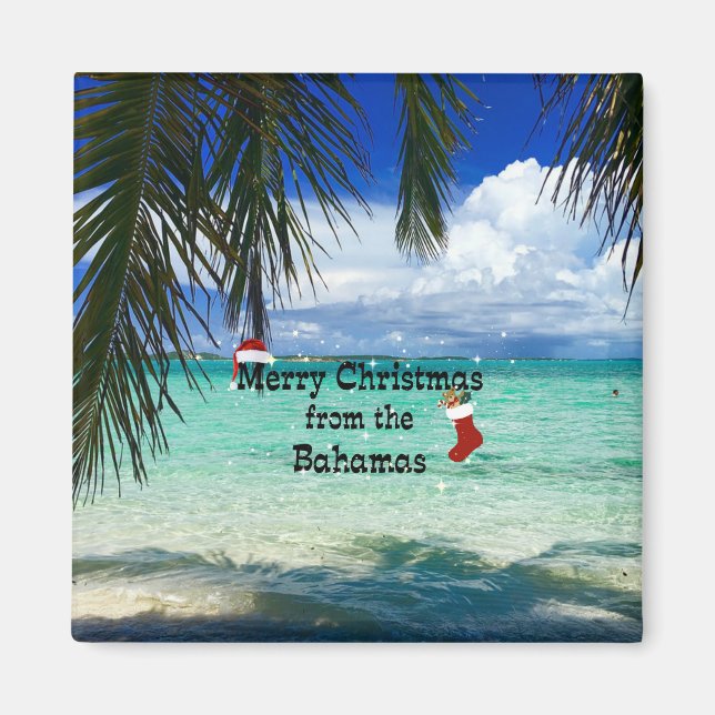 Imán Feliz Navidad desde Bahamas (Frente)