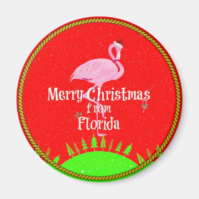 Imán Feliz Navidad desde Florida, (Frente)