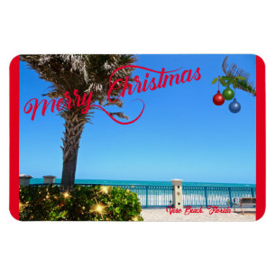 Imán Feliz Navidad desde Vero Beach Florida Oceanfront