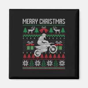 Imán Feliz Navidad Dirt Bike Santa Funny Match