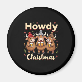 Imán Feliz Navidad Divertida Vaca Highland Navidad Aman