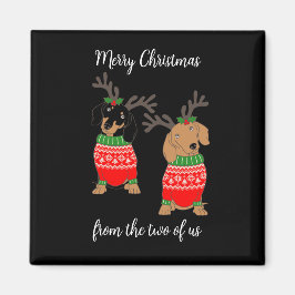 Imán Feliz Navidad Dos Decorados Dachshunds