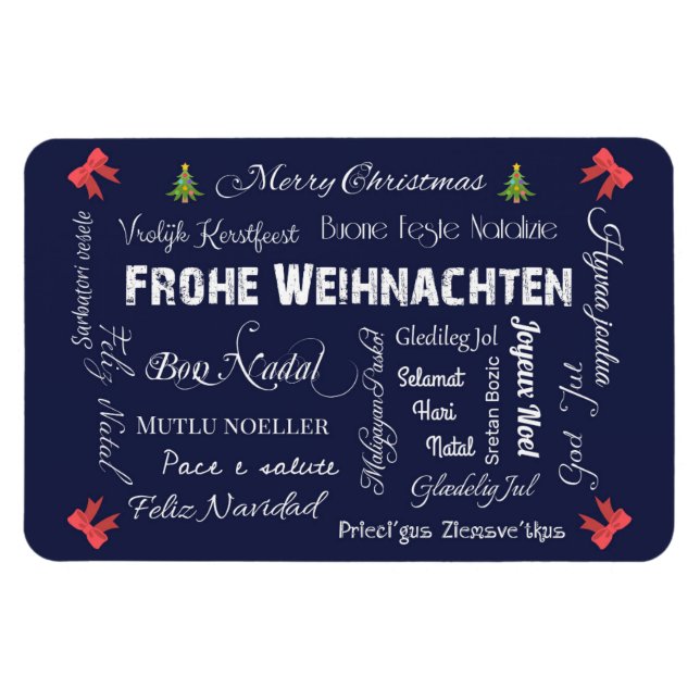 Imán ¡Feliz Navidad en diferentes idiomas! (Horizontal)