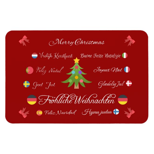 Imán ¡Feliz Navidad en diferentes idiomas! (Horizontal)