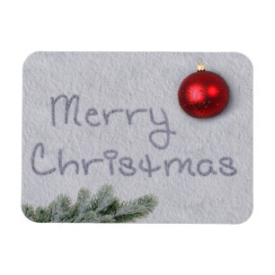 Imán Feliz Navidad escrito en la Nieve