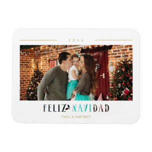 Imán Feliz Navidad española, fotografía de tipografía m