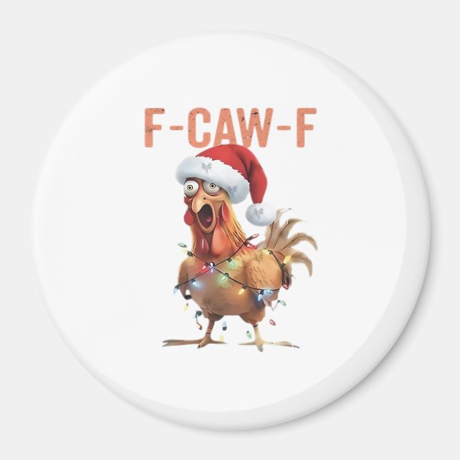 Imán Feliz Navidad F Caw F Diseño Retro Cool (Frente)