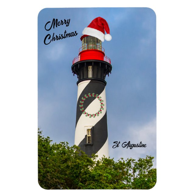 Imán Feliz Navidad Faro de St Augustine Florida  (Vertical)